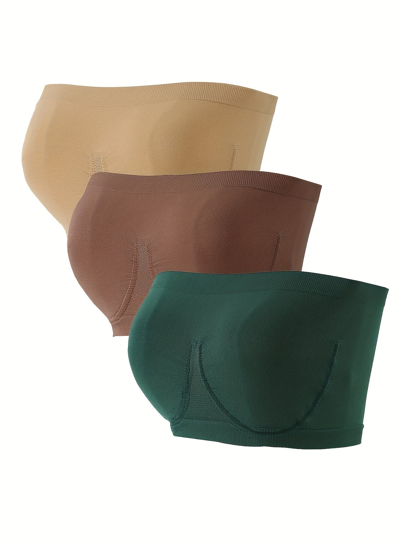3pcs Strapless Bandeau Bras Soft & Stretchy Everyday Bras Women's Lingerie