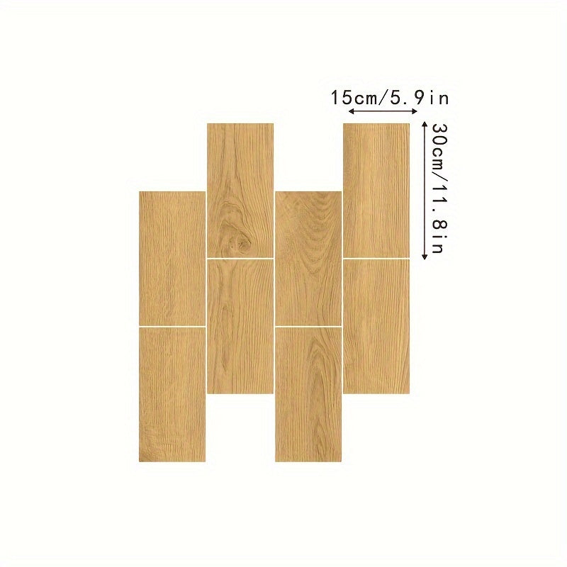 8pcs Self adhesive Floor Stickers Wood Grain Cement Ground