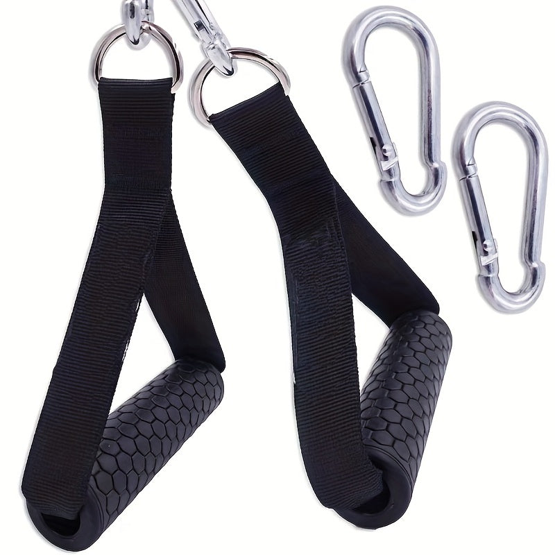 Rubber Non-slip Handle for Resistance Band, 1 Pair Handle with 2 Hooks