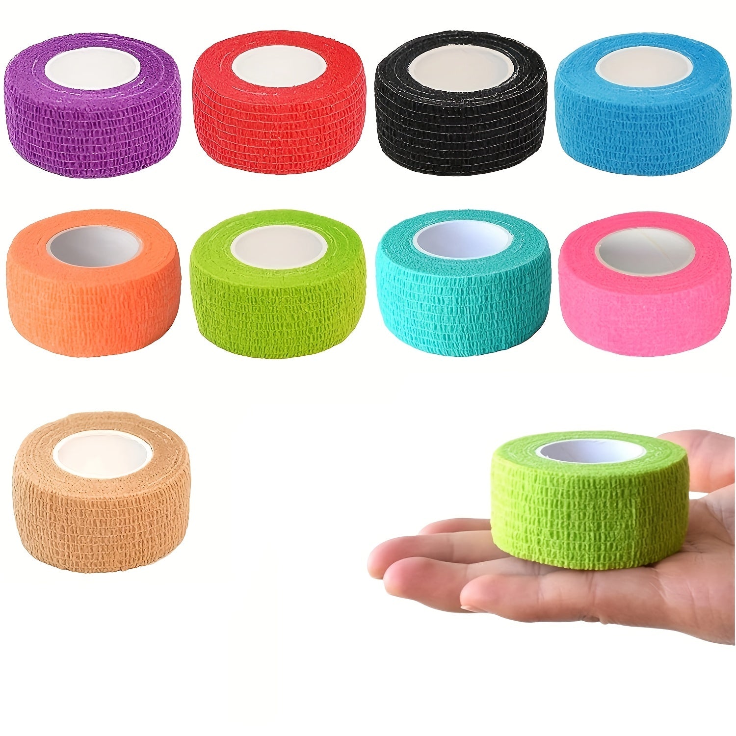 9pcs Pet Bandage Wraps Self Adhesive Vet Tape For Pets Colors