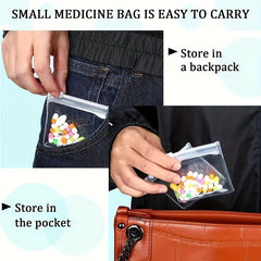 10pcs Travel Pill Pouch Bags Zippered Pouch Set Reusable Baggies