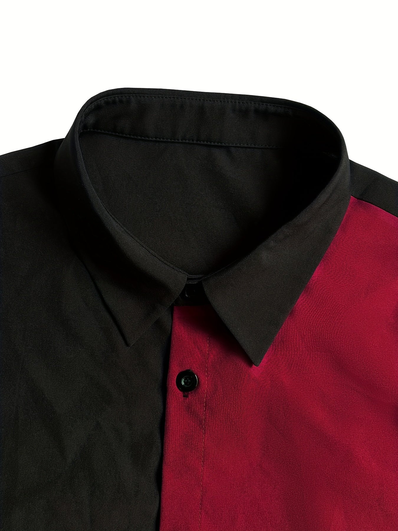 Red & Block Men s Casual Button Up Shirt