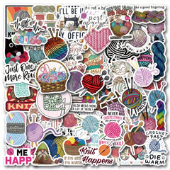 60pcs Knitting Vinyl Stickers Water Bottle Laptop Scrapbooking