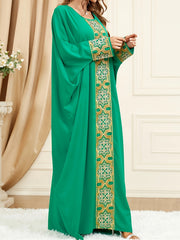 Women's Applique Batwing Sleeve Maxi Dress