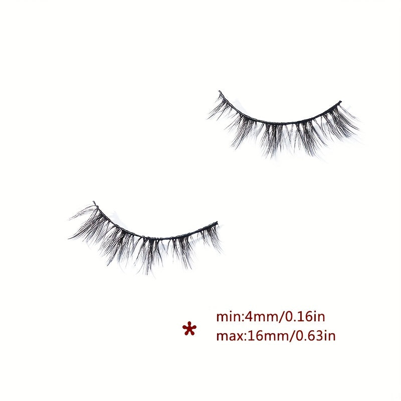 7 Pairs Brown Spiky Manga Lashes Natural Look Cosplay False Eyelashes