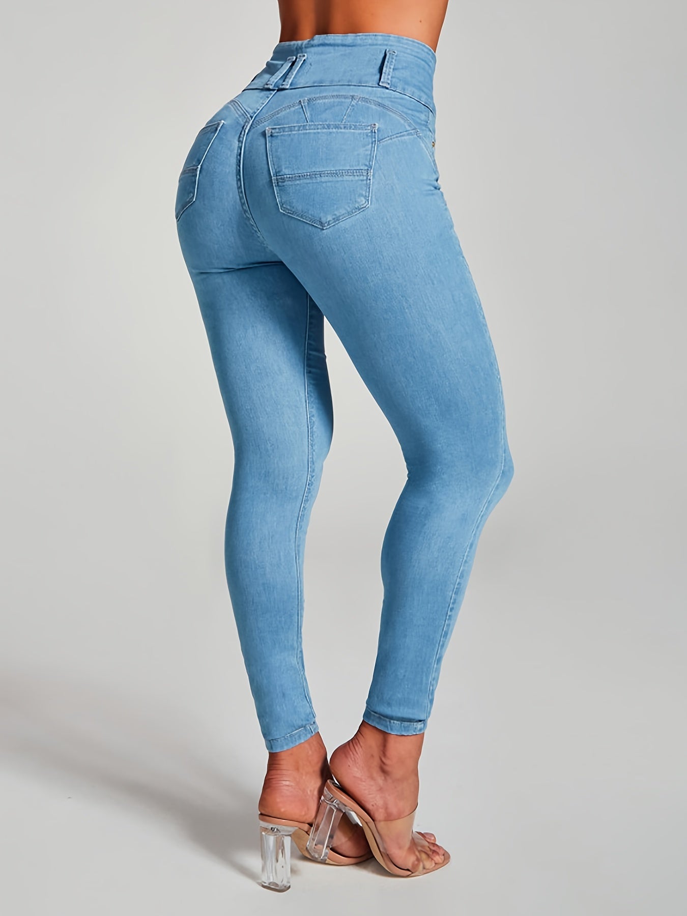 Stretchy High Rise Skinny Jeans Slim Fit Curve Sculpting High Waist Jean Pants