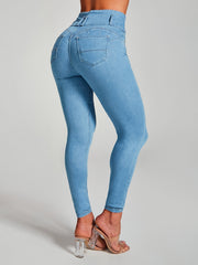 Stretchy High Rise Skinny Jeans Slim Fit Curve Sculpting High Waist Jean Pants