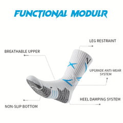 Breathable Antiskid Midcalf Sport Socks for Running Training