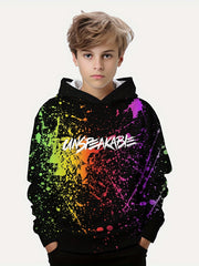 Boys Pullover Hooded Sweatshirt Letter Print Spring Fall Kids Hoodie Tops