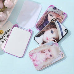 Girl Pattern Makeup Mirror Square Princess Mirror Folding Portable Makeup Mirror