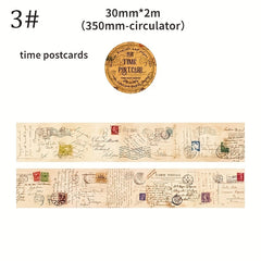 2m Vintage English Sticker Washi Tape DIY Roll