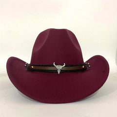Men's Sun Protection Wool Fedora Cowboy Jazz Hat