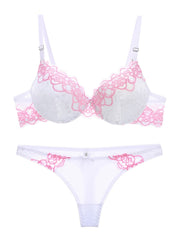 Embroidered Lace Push Up Bra & Panties Set