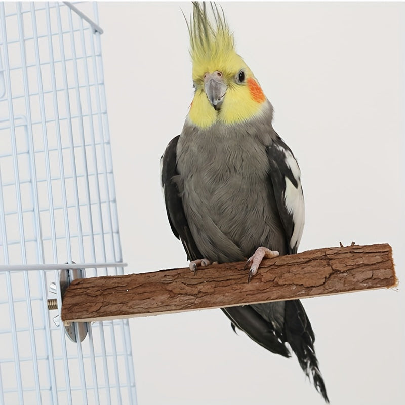 Natural Wood Parrot Perch Station Board for Bird Cage