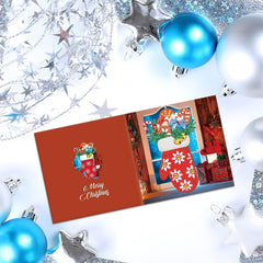 12PCS Christmas Cards 5D DIY Diamond Painting Mosaic Thanksgiving Greeting Cards