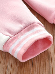 Girls Striped Fleece Thermal Sweatpants for Outdoor Sports