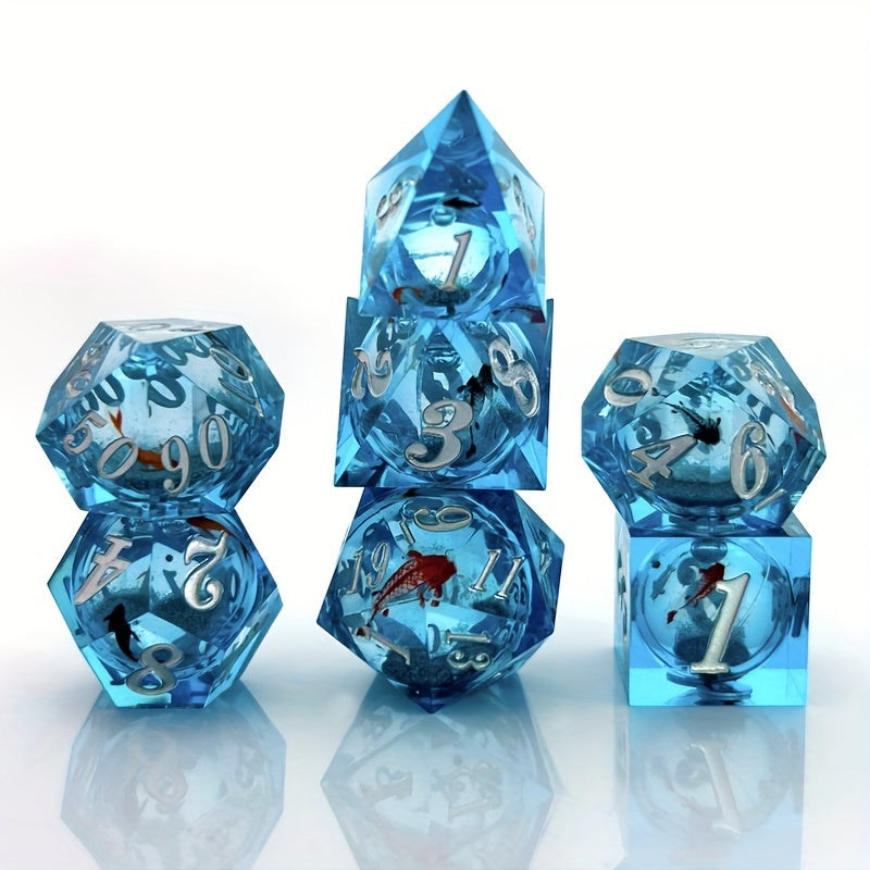 7pcs Resin Liquid Core Dice Drinking Fun Outdoor Game Props