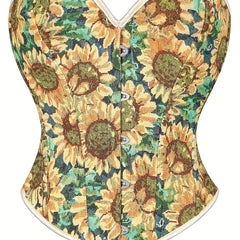 Floral Print Corset Tummy Control Push Up Body Shaper