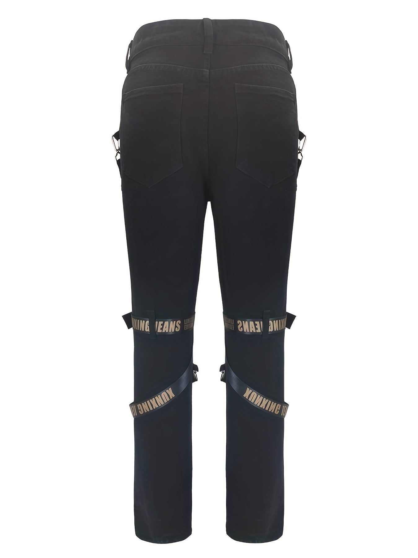 Men's Ripped Straight Denim Jeans With Pockets