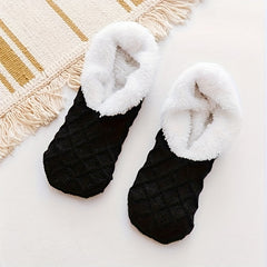 Plaid Textured Fuzzy Socks Soft & Warm Low Cut Ankle Socks