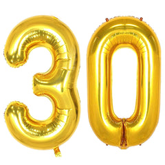 Gold Number Balloons 30 40 50 60 Big Giant Foil Mylar for Birthday Party