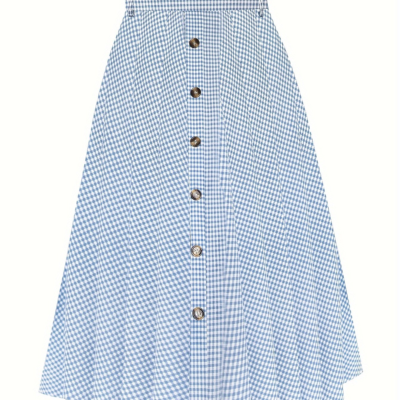Women's Plus Plaid Print High Rise A line Maxi Skirt