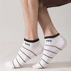 5 Pairs Print Casual Sports Socks Men's Crew Socks