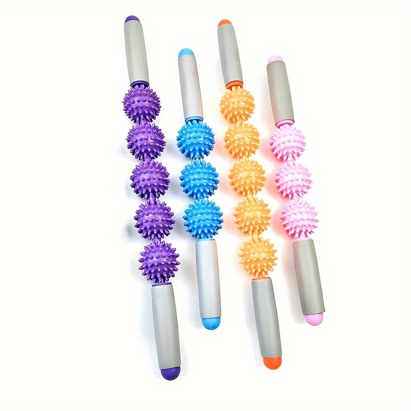 3 5 Wheels Yoga Fascia Stick Fitness Massage Roller for Muscle Relaxation