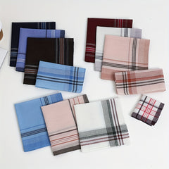 12 Pack Men's Sports Handkerchiefs Classic Plaid Polyester Lightweight
