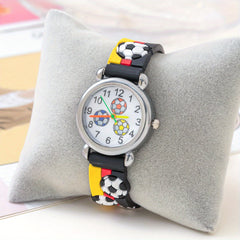 Boys Cartoon Soccer Silicone Sports Watch