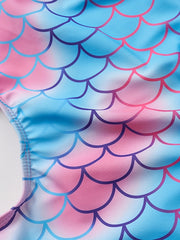 Toddler Girls Fish Scale Graphic Cami Swimsuit