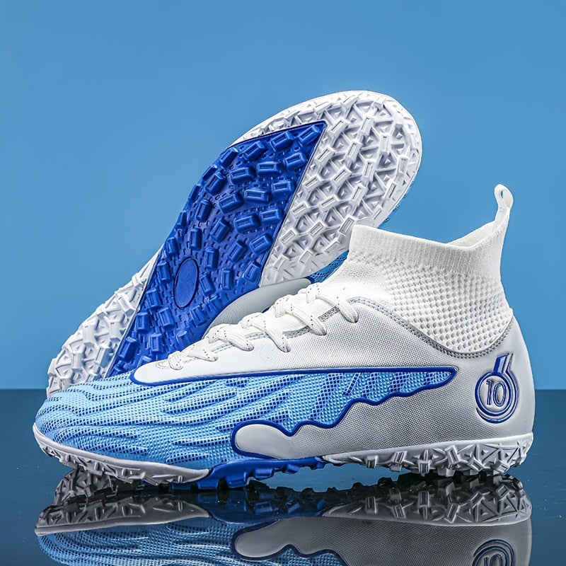 Boy's High Top TF Football Boots Outdoor Anti skid Breathable Soccer Cleats