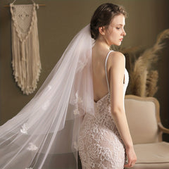 Vintage Floral Bridal Wedding Hair Veil with Comb