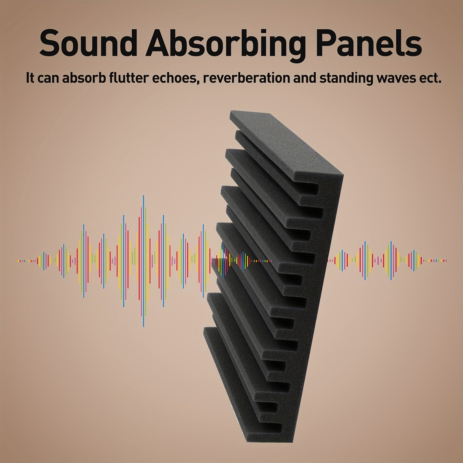 24pcs Sound Absorbing Grooves High Density Resilient Fire Resistant Hom