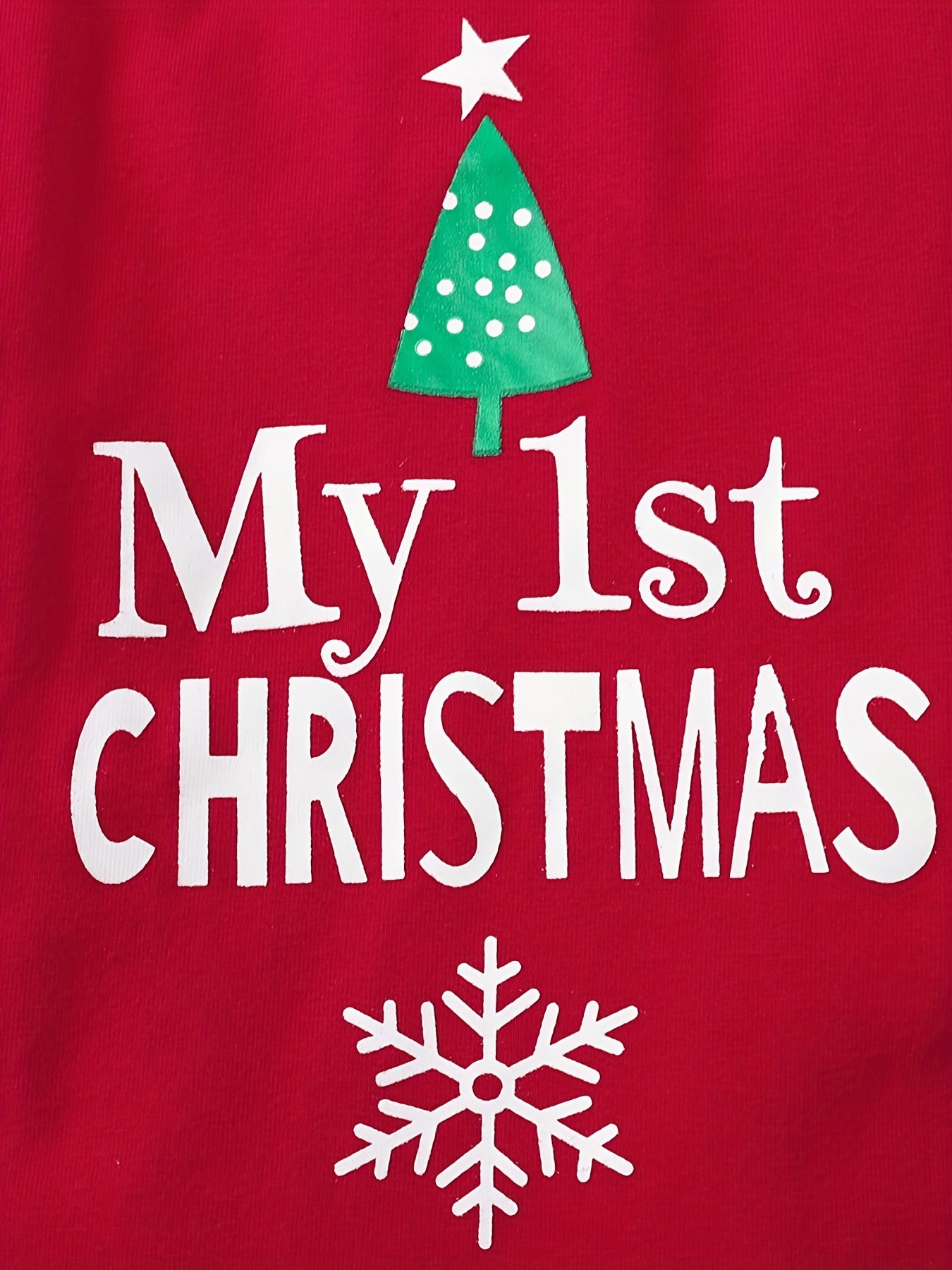 Baby Girls 3pcs Christmas Outfit MY 1ST CHRISTMAS Print Romper & Plaid Pants