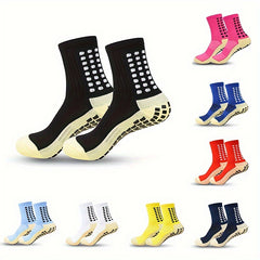 Men's Soccer Socks Thick Padded Non-slip Sports Crew Socks