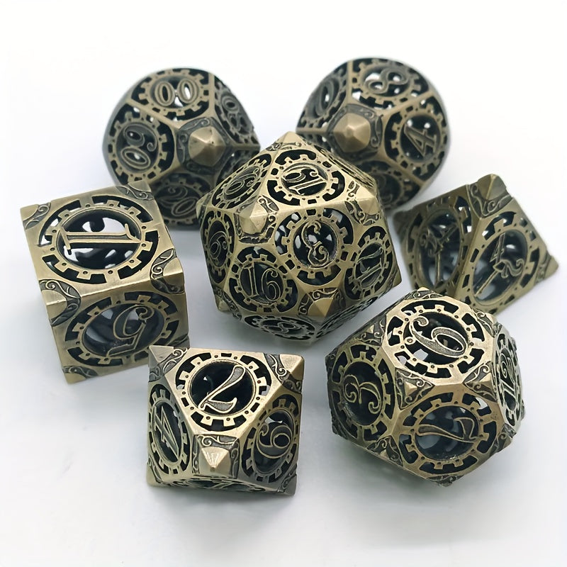 7pcs Hollow Gear Dice For Desktop Entertainment Game