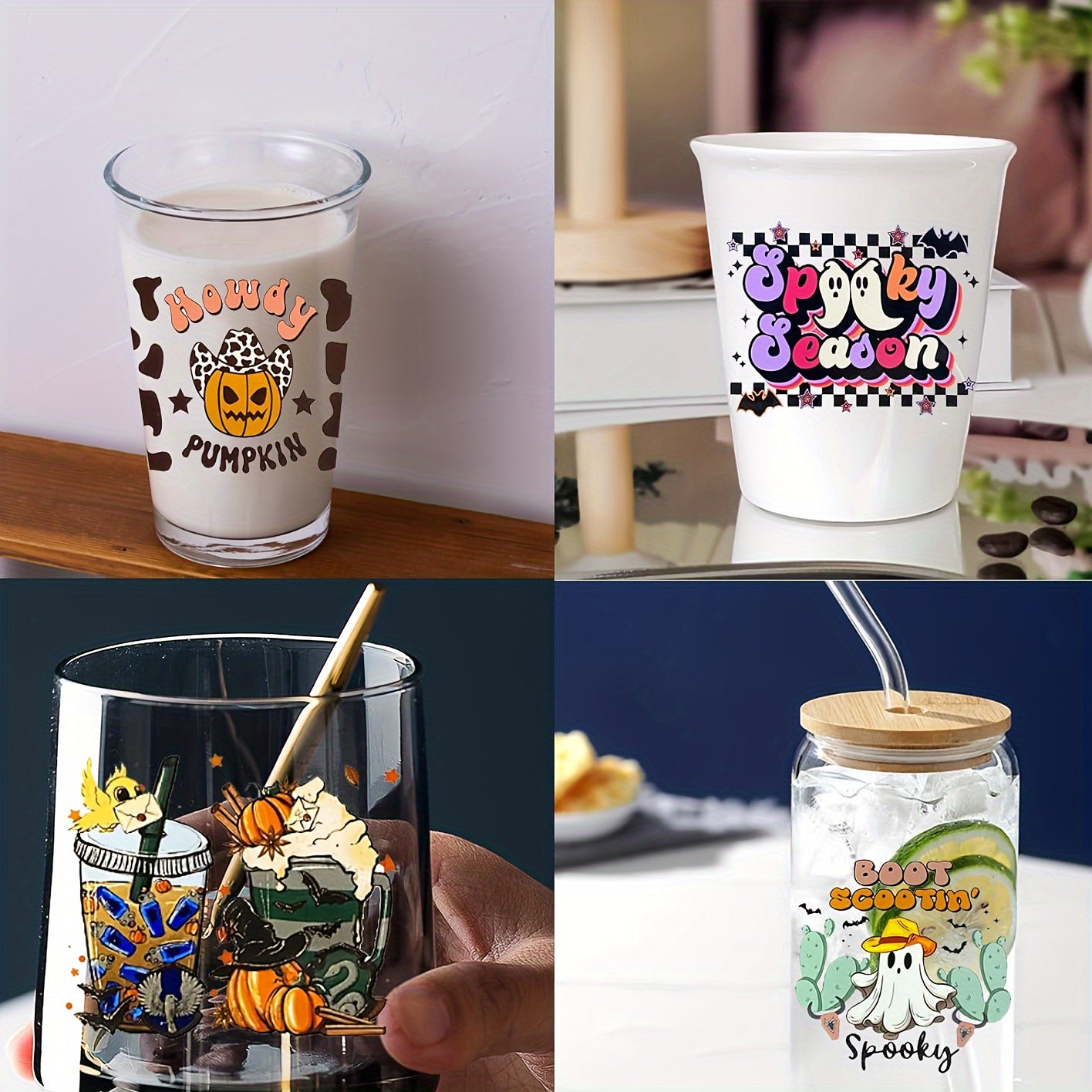 Christmas Series Cup Sticker DIY Waterproof Sticker Gift