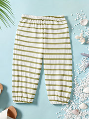 Boys Striped Pants Casual Soft Comfortable For Beach Vacation Kids Summer