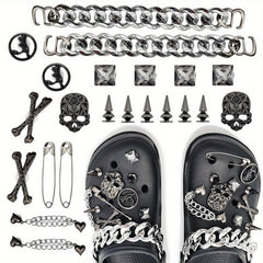 22pcs Gothic Shoe Charms for Clogs Garden Shoes Decoration Adults