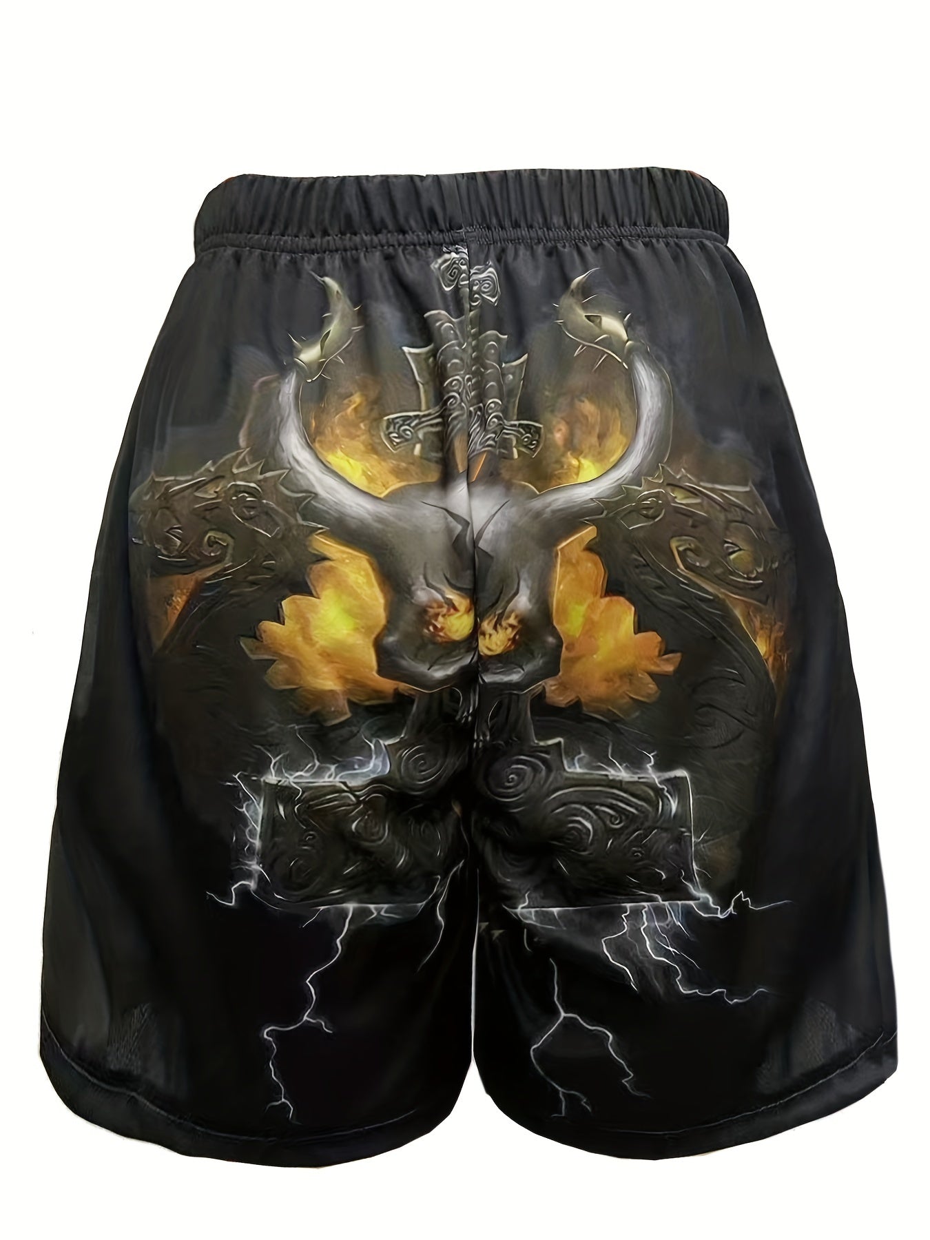 Halloween Skull Pattern Men's Casual Stretch Shorts