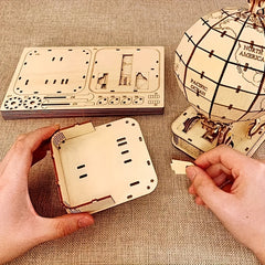 3D Wooden Globe Puzzle Set World Map Model Ocean Wonders Ideal Gift