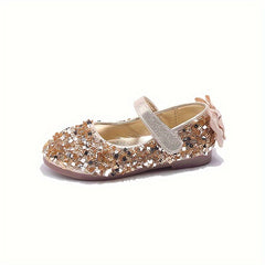 Girl's Sequin Bow Flat Dancing Shoes