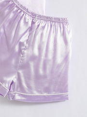 2pcs Short Sleeve Shorts Girls Loungewear Set
