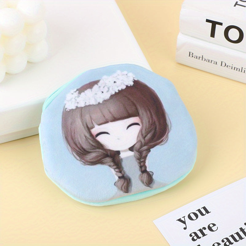 Girls Cartoon Zipper Coin Purse Wallet Mini Plush Key Bag