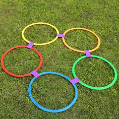 Hopscotch Ring Set 10 Hoops 10 Connectors Agility Circles for Trainers