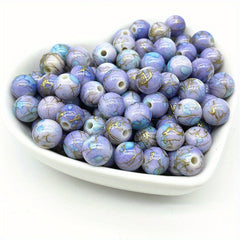 50pcs Acrylic Beads Golden Wire for Necklace Bracelet Earring DIY Jewelry