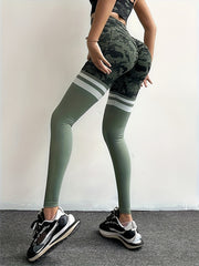 Camouflage Stripes Yoga Pants High Waist Leggings