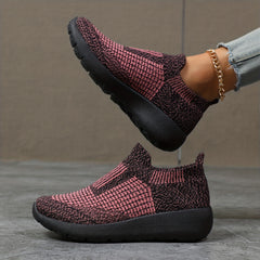 Women's Wedge Slip On Sneakers Breathable Walking Shoes
