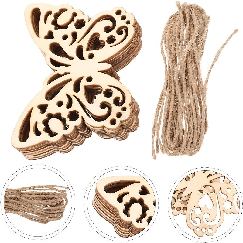 10pcs Butterfly Wooden Cutouts Spring Home Decor DIY Crafts